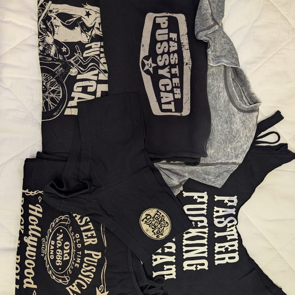 American Apparel Black and Gray Graphic Tank Tops